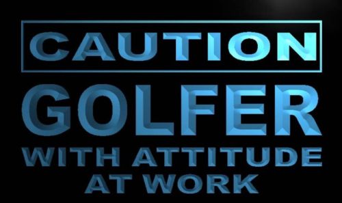 Caution Golfer At Work Neon Light Sign